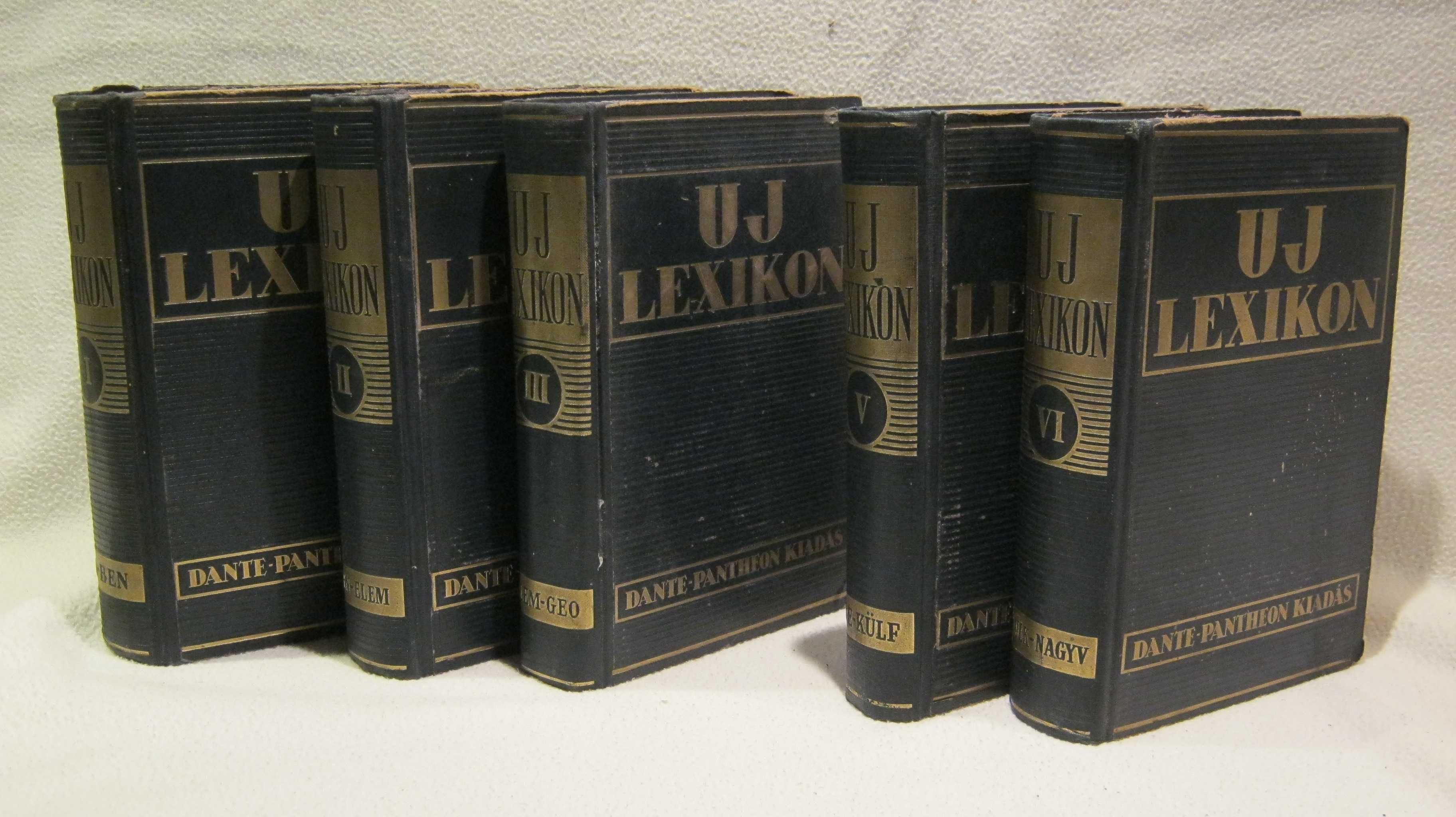 UJ LEXIKON,vol I,II,III,-,V,VI,DANTE PANTHEON, editie maghiara,1936.
