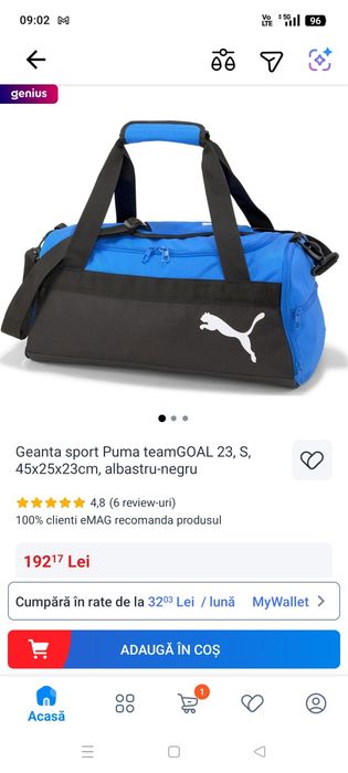 Geanta voiaj, sală Puma produs Nou