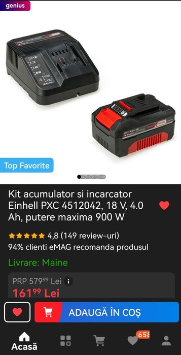 Chit acumulator și încărcător einhell