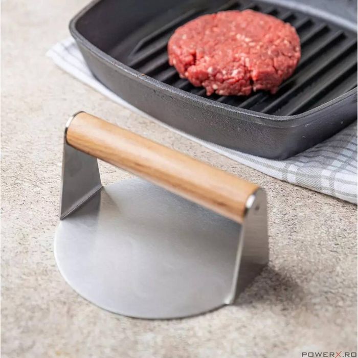 Presa din inox pentru carne de hamburger, diametru 14cm King Hoff