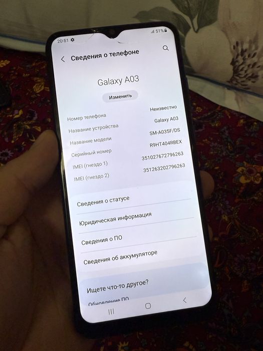 SamsungA03 holati yahshi