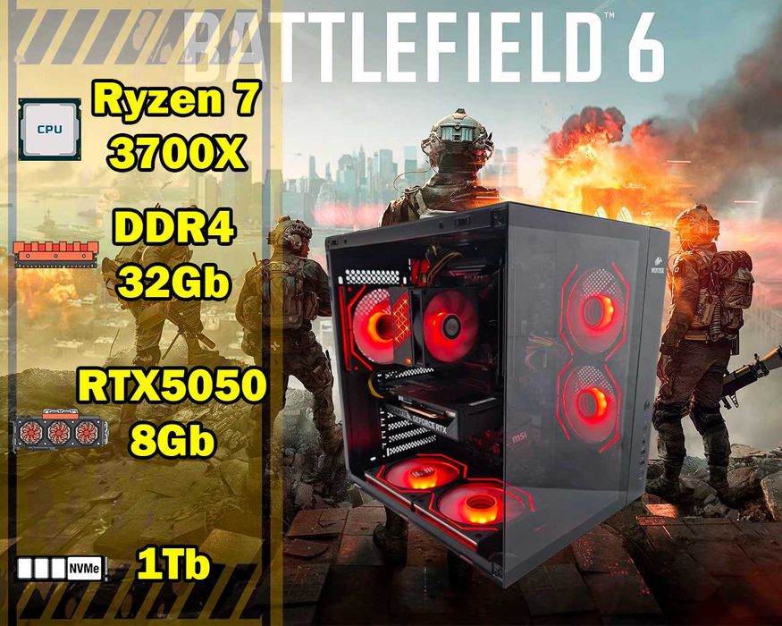 Ryzen 7 3700X 32Gb Wintek Компьютер Игровой