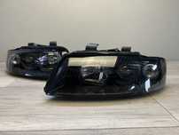 Far faruri Audi A4 B6 look negru cu lupa NOU