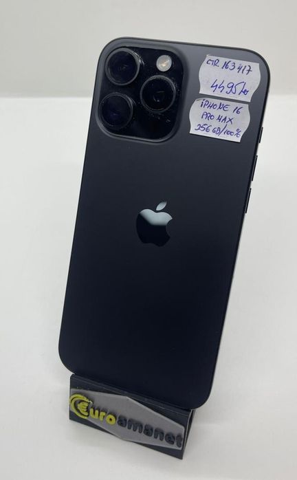 Telefon mobil Apple iPhone 16 Pro Max, 256GB, 5G, Black Titanium, -A-