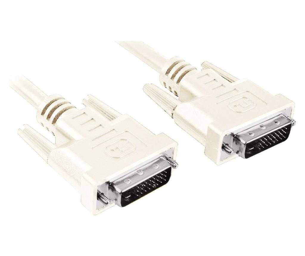 Cablu monitor DVI-D / DVI-D, DVI dual link - 1.8 m alb NOU Sigilat