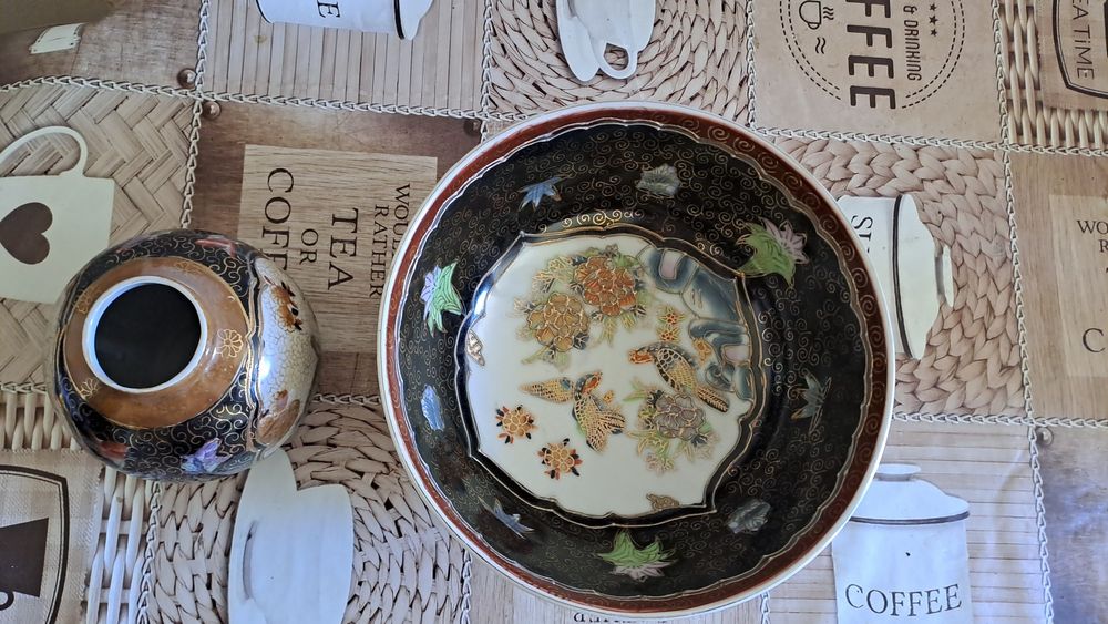 Ръчно рисувани купа и ваза "SATSUMA"