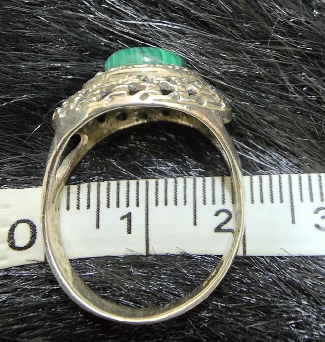 Inel argint 925 cu malachit