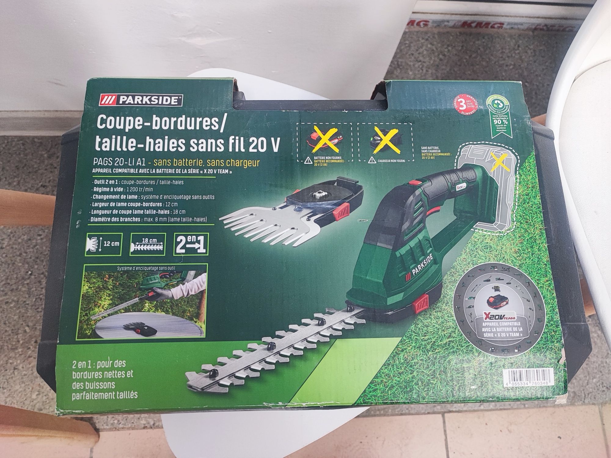 Foarteca gard viu si gazon 2 in 1 Parkside pe acumulator 20v