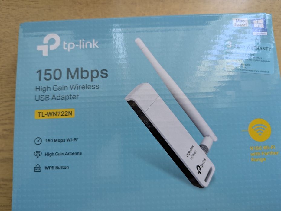 Wi-Fi адаптер TP-Link TL-WN722N v4.0 – като нов
