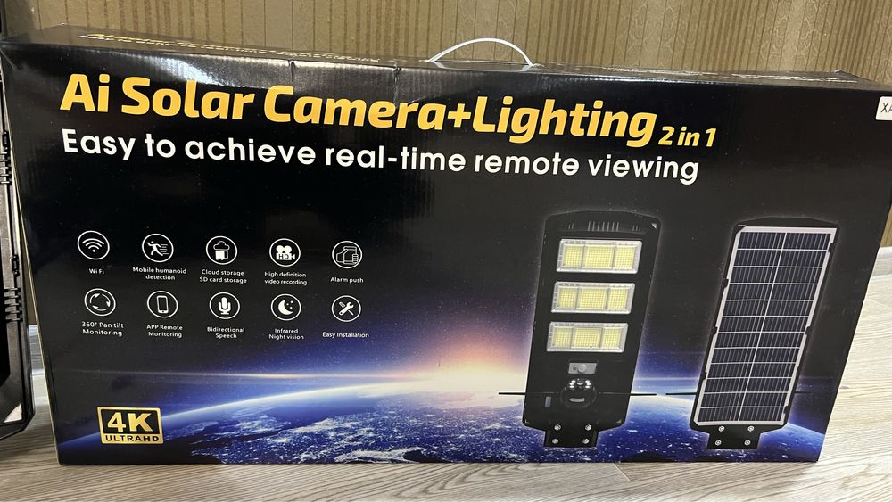 Air solar Camera va lighting projektor solnechniy panel