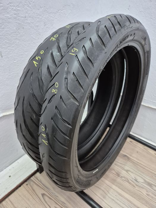 Set anvelope moto 110 80 19 cu 150 70 17 Bridgestone T32 dot 2021