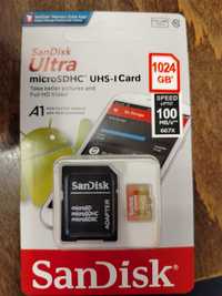Продавам карта памет ,микро sd Сан диск 1000 гигабайта