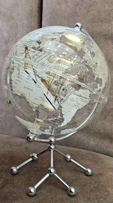 Глобус вращающийся с кораблём и подсветкой