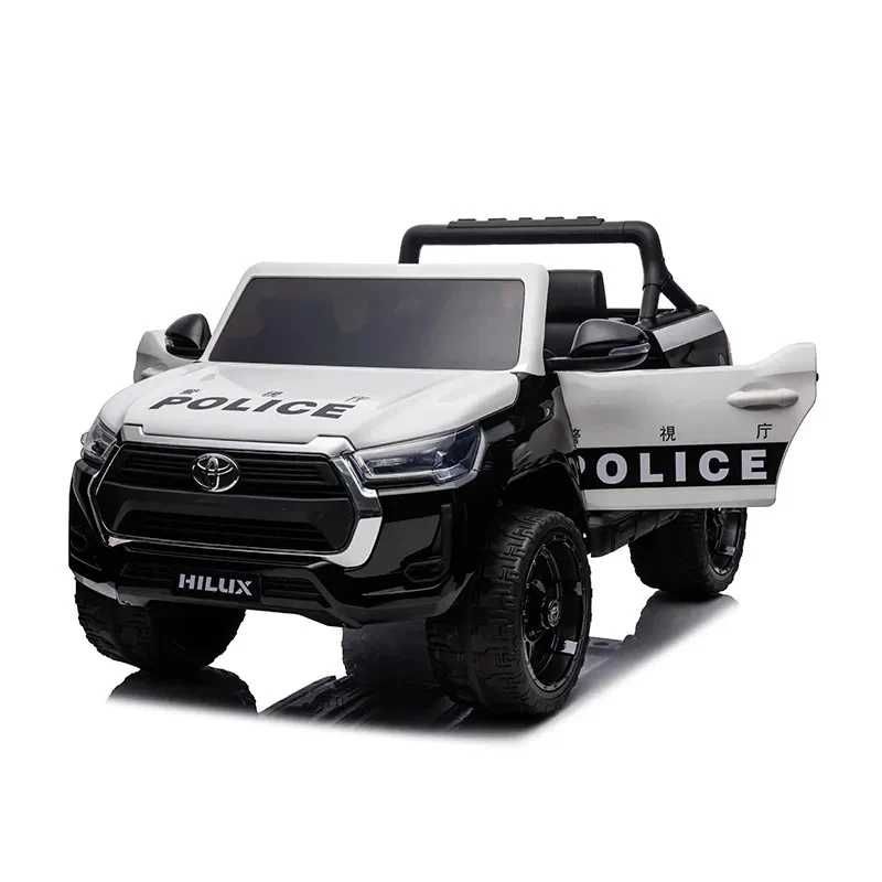 Masinuta electrica de Politie 2-6 ani Toyota Hilux,2 loc,4x4,R Moi Alb