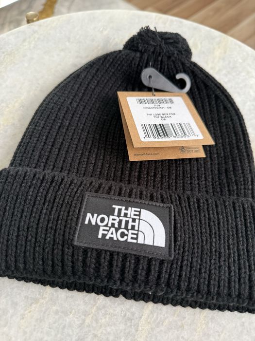 The North Face Logo Box Pom caciula unisex neagra one size noua