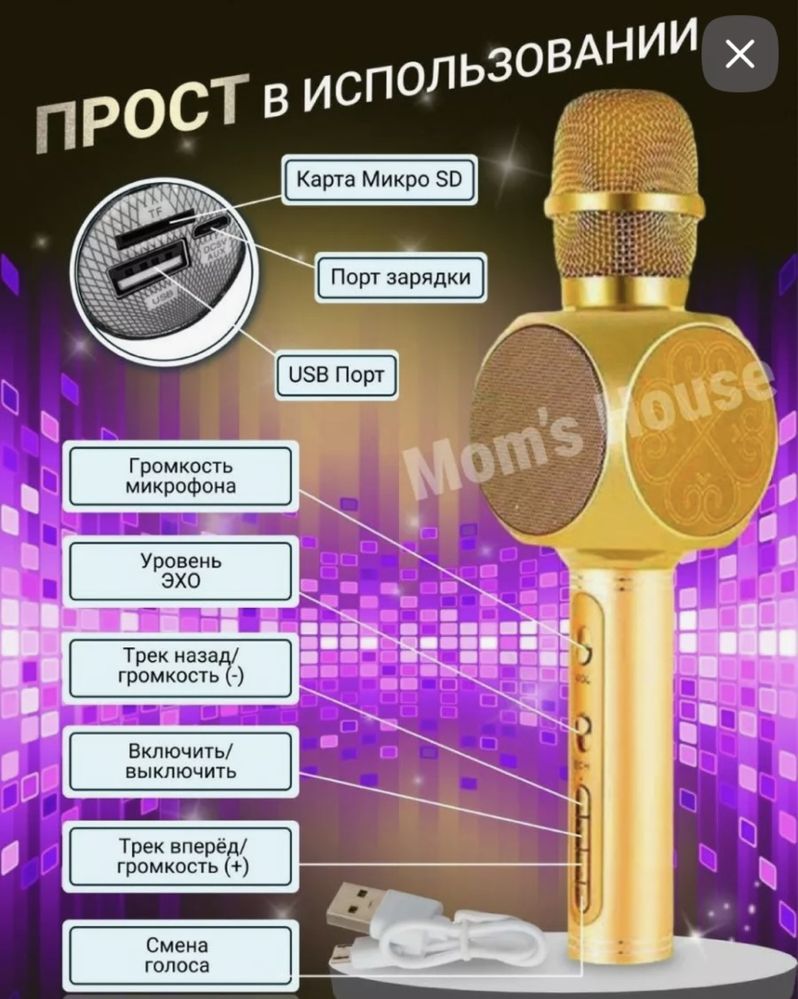 Микрофон 2 в 1 Новая!