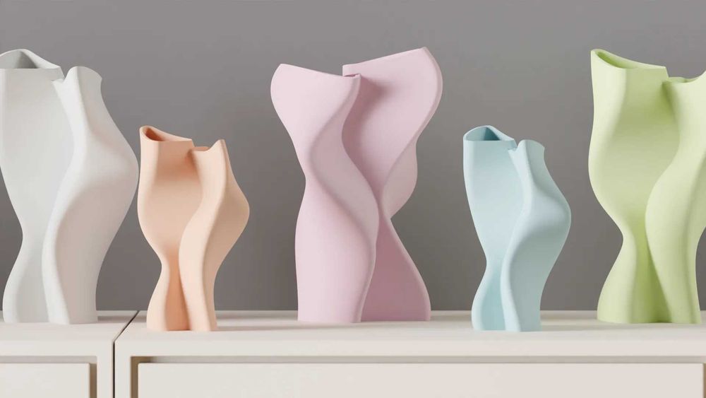 Vază frumoasă. Sculptură modernă Wobble