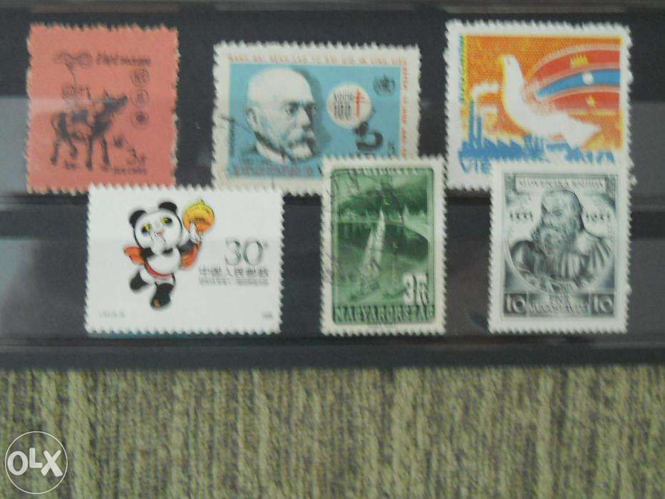 Timbre postale VIETNAM, SUEDIA, AUSTRIA, ROMANIA, stampilate, 48 buc.