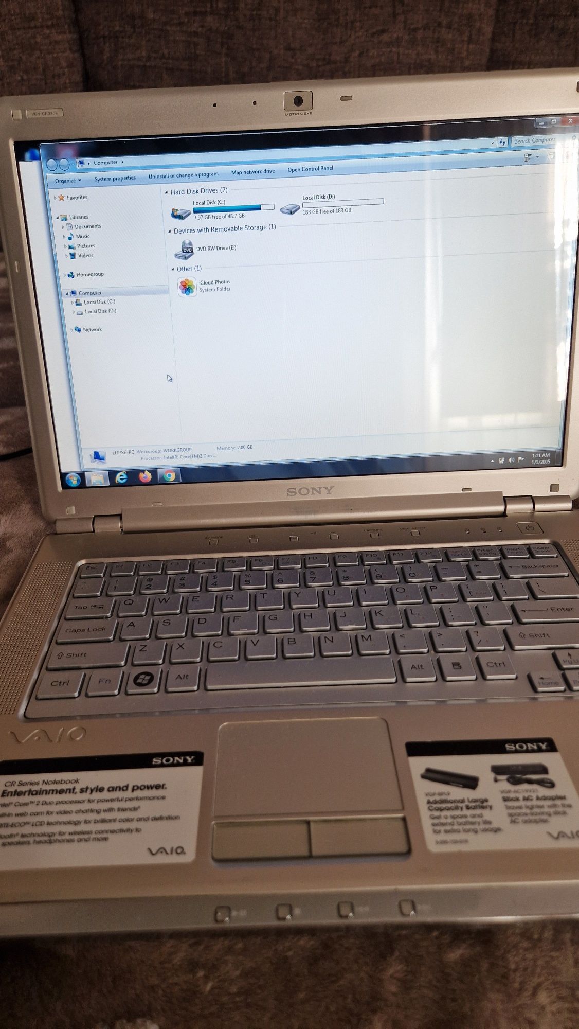 De vânzare laptop Sony Vaio funcțional, cu încărcător.