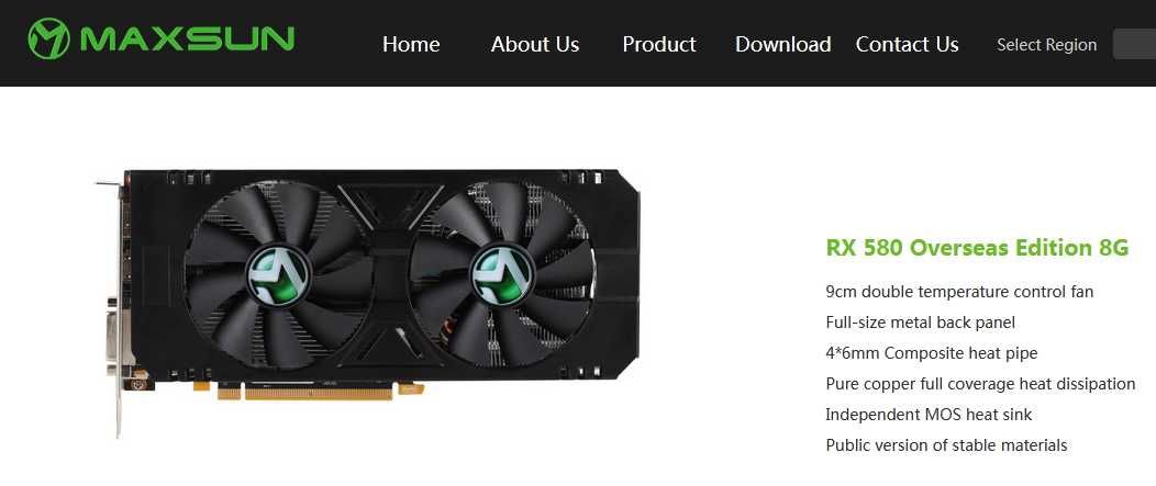 видеокарта AMD  Maxsun RX 580 8gb