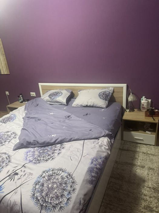 Спален комплект (спалня, гардероб, шкафчета, скрин)