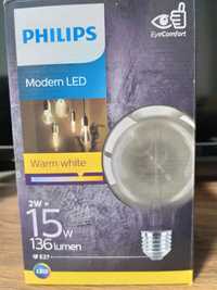 3 x Bec LED vintage (decorativ) Philips E27, 2 W(15w) noi