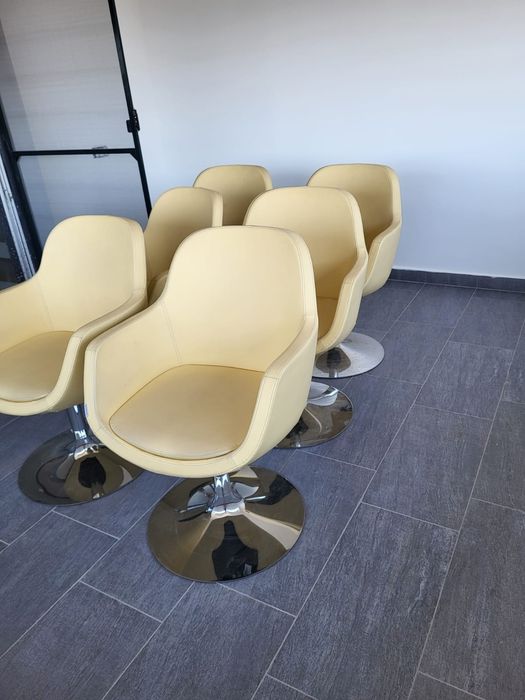 Set 6 scaune rotative din piele