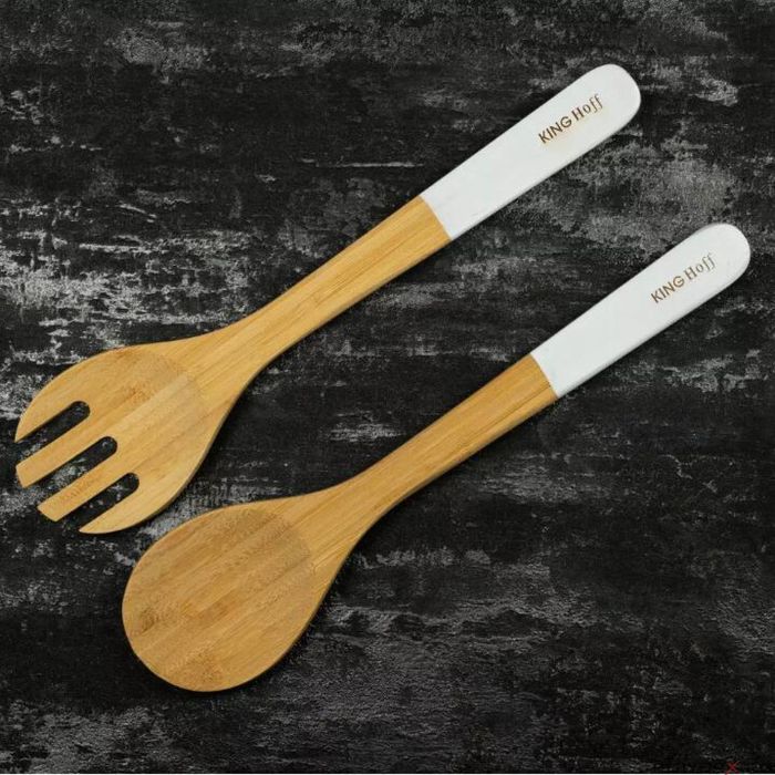 Set 2 linguri din bambus pentru salate, 30,5x7 cm, Kinghoff