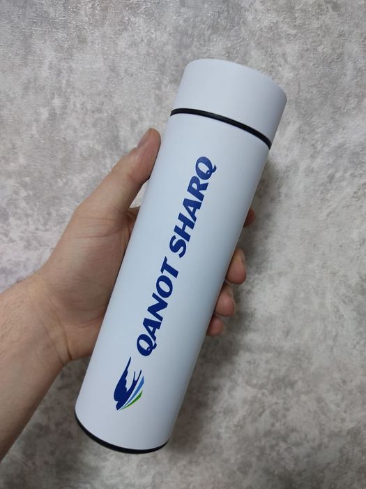 Термосы с датчиком температуры с вашим лого (печать и гравировка)