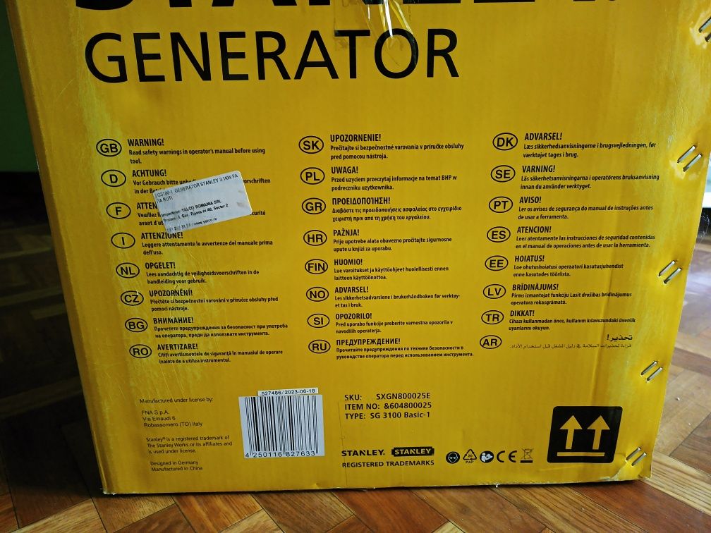Generator de curent electric STANLEY SG3100-1