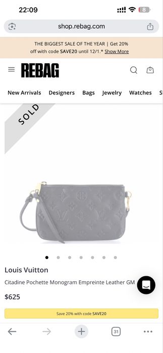 Louis Vuitton Monogram Empreinte Leather Mini Pochette / Mini Clutch