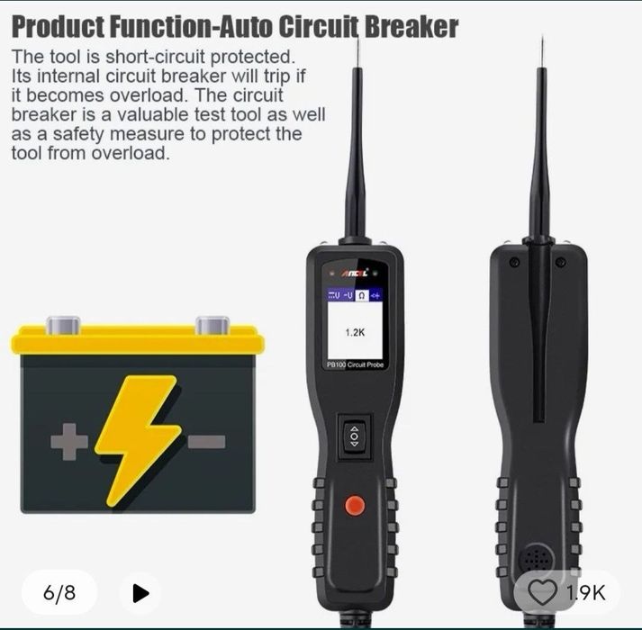 Tester diagnoza auto pt instalația electrică a auto 12v 24v