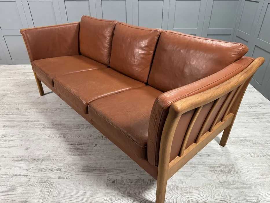 Датски диван 3-ка естествена кожа Д1089-Д
