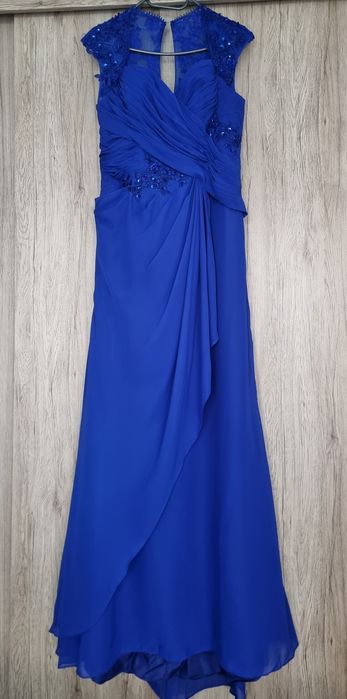 Официална дълга рокля в син цвят
