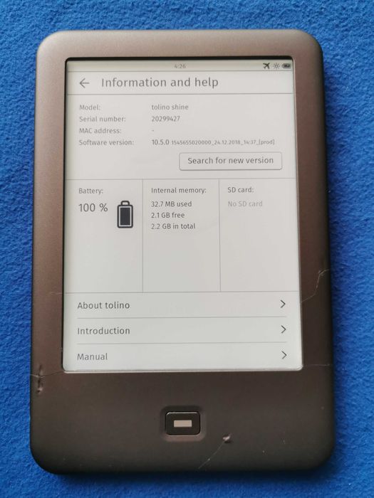 Tolino shine, Kobo за Германия -  с подсветка