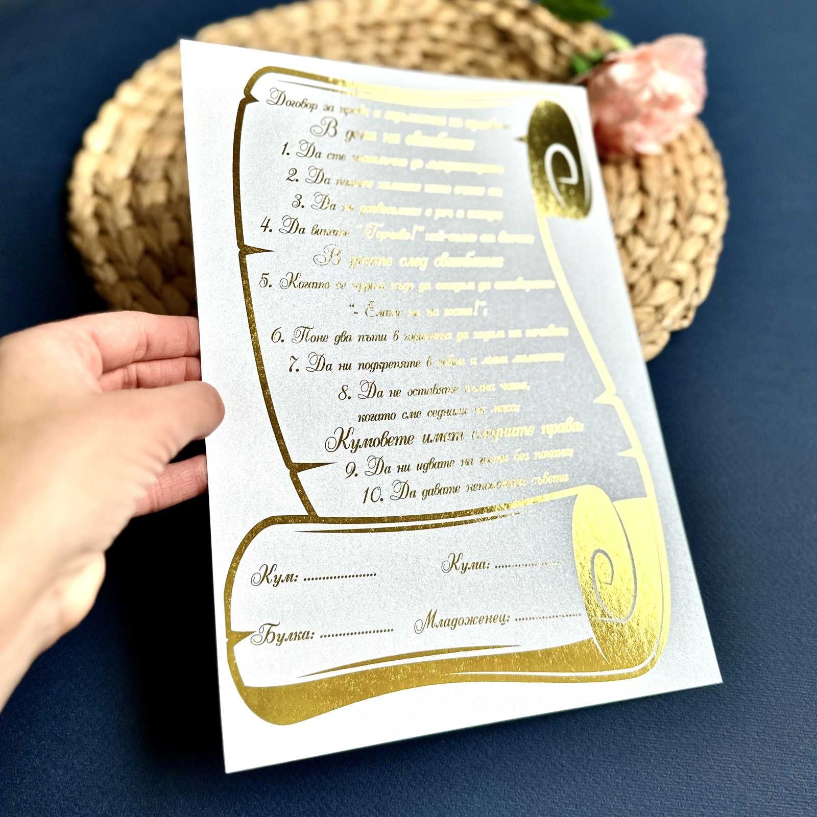 Подаръчни кутии за кумове – с надпис по избор, Покани за Кумове