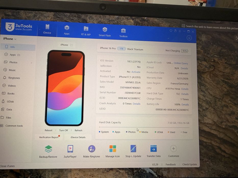 Iphone 16 pro 1tb nou nefolosit baterie 100% neverlocked