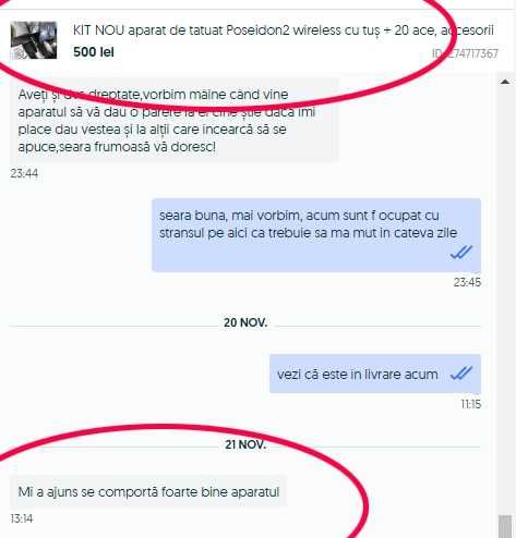 Aparat de tatuat NOU Poseidon 1, KIT wireless cu tuș, ace și accesorii