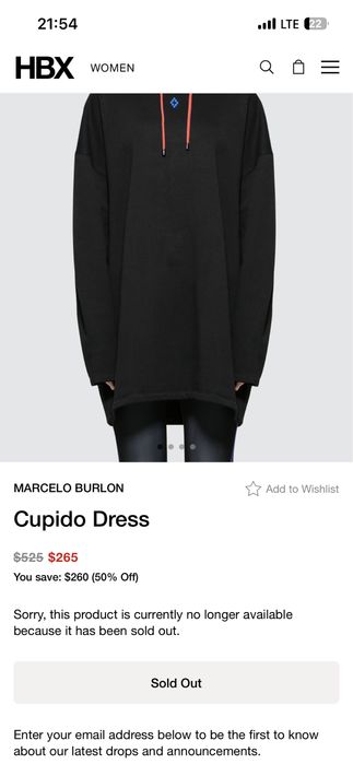 Hanorac tip rochie oversize dama , Marcelo Burlon , marime S