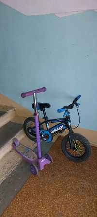 Детский велосипед на 4-6 лет, самокат 2 шт.