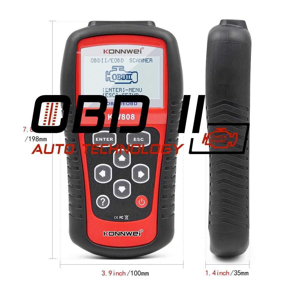 Konnwei KW808 OBD2 Diagnostic Автодиагностика Безпл. доставка Гаранция