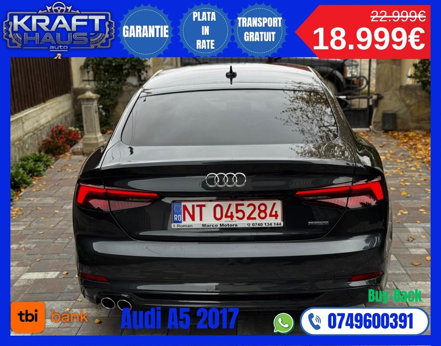 Audi a5 sportback 3.0tdi 286cp quattro rate fără avans