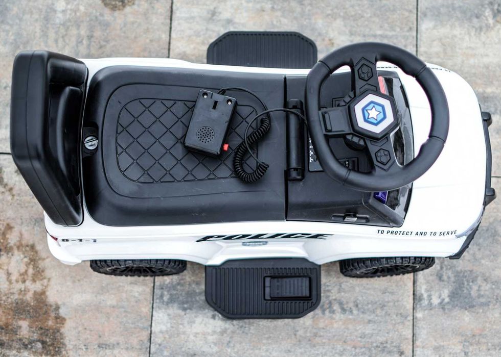 Masinuta 2 in 1 cu pedala elecrica Police QLS-993 30W 6V cu BT #White