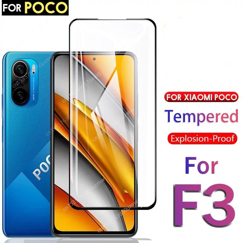 5D ЦЯЛО ЛЕПИЛО Стъклен протектор Xiaomi POCO X3 Pro F3 M3 M3 Pro K40+