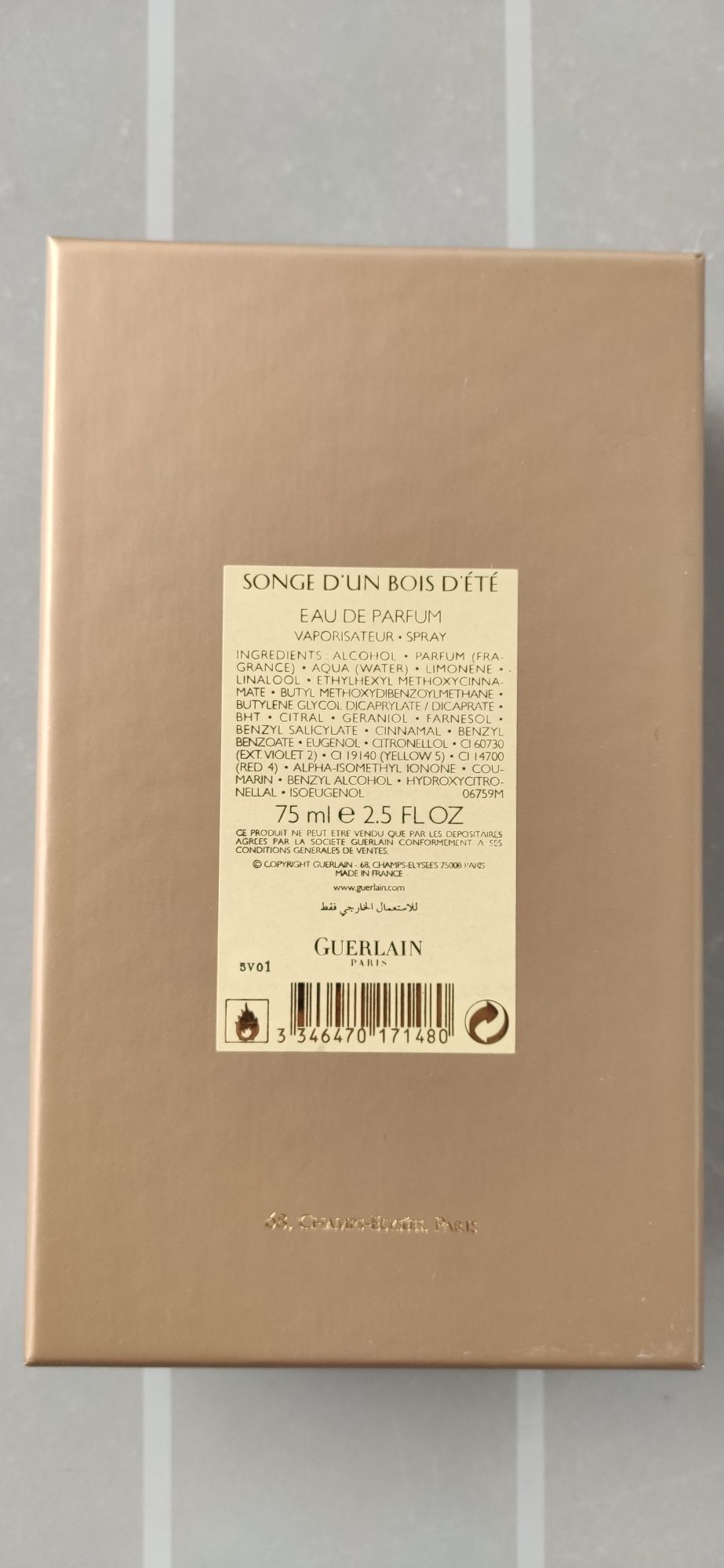 Parfum GUERLAIN Songe d'Un Bois D'ETE 75 ML an  2016
