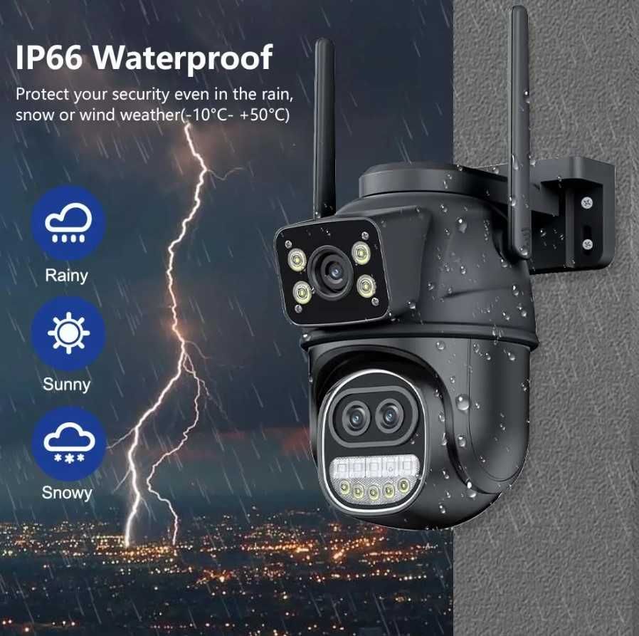 12MP ICSEE  WI-FI външна IP66 камера с 3 обектива ZOOM