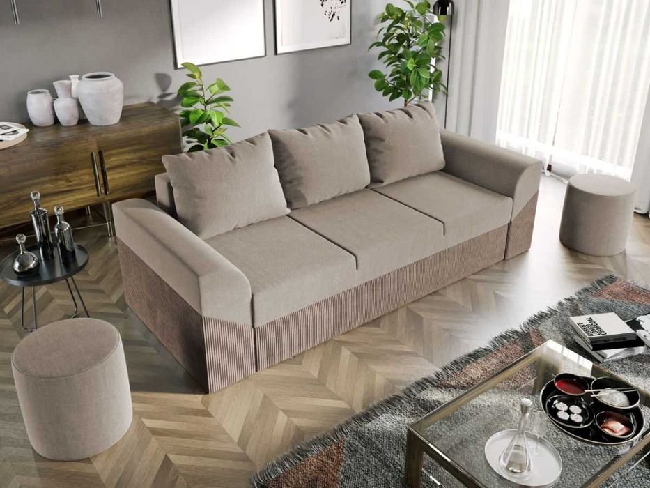 Canapea Extensibila Cali Catifea Bej / Reiat Cappuccino