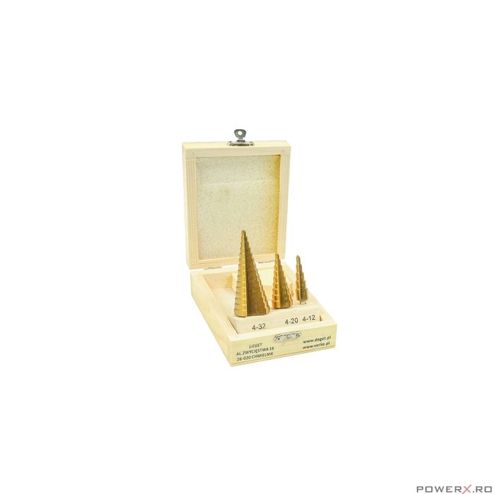 Set 3 burghie conice, 4-32 mm, Verke