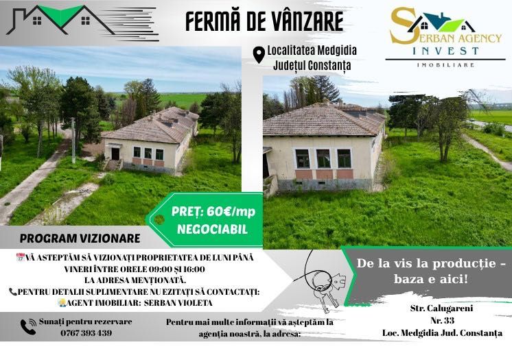 FERMĂ DE VÂNZARE – Partizanu, județul Constanța