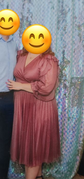 Rochie din voal cu sclipici